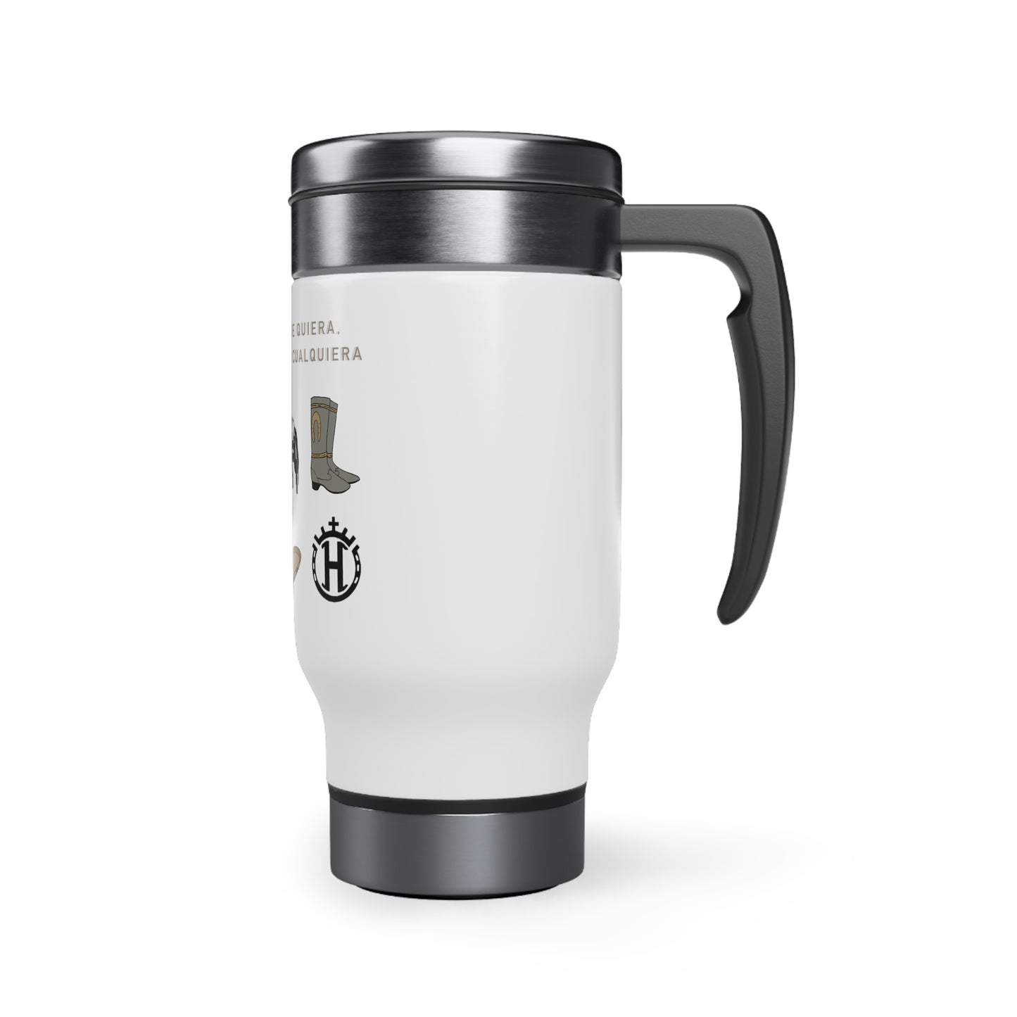 Escaramuzca no cualquiera Stainless Steel Travel Mug with Handle, 14oz